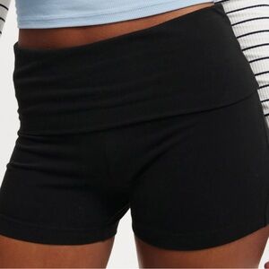 Black Women's Fold Over Shorts